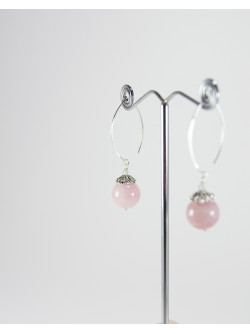 Boucles d'oreilles en quartz rose, Sanùk Création