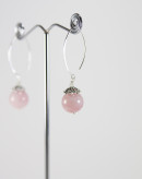 Boucles d'oreilles en quartz rose, Sanùk Création