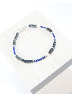 Bracelet Hématite Lapis Lazuli, Sanuk Création