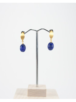 Boucles d'oreilles Scarabée en Lapis Lazuli, collection Khépri, Sanuk Création