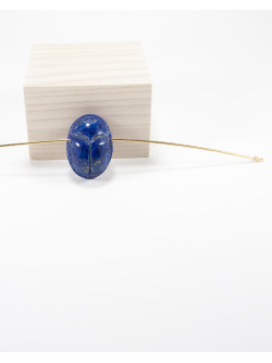 Pendentif Scarabée en Lapis Lazuli. Collection Khépri. Sanuk Création, Bayonne