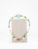 Bracelet simple Larimar, Turquoise, Chrysoprase, Perles, Apatite, Préhnite, Jade. Sanùk Création, Bayonne