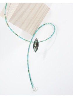Collier en Turquoise, pendentif en Nacre de Paua, créateurs Français, Sanùk Création, Bayonne