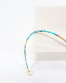 Bracelet épure Pyrite Turquoise, apprêts argent plaqué or, Sanùk Création, Bayonne