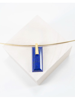 Pendentif en Lapis Lazuli avec bélière en argent 925 plaqué or, Créateurs Français de bijoux. Sanuk Création, Bayonne