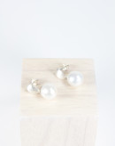 Boucles d'oreilles en Perle d'eau douce, attaches en argent 925 brossées, Sanùk Création, artisans créateurs français de bijoux
