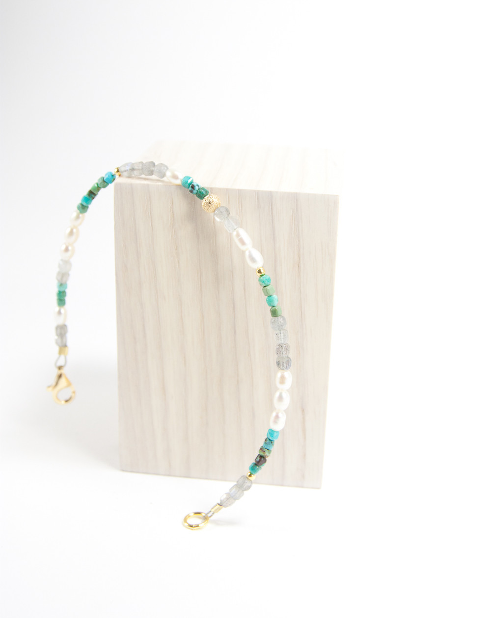 Bracelet en  Turquoise, Labradorite, Perle d'eau douce, Sanuk Création, Bayonne
