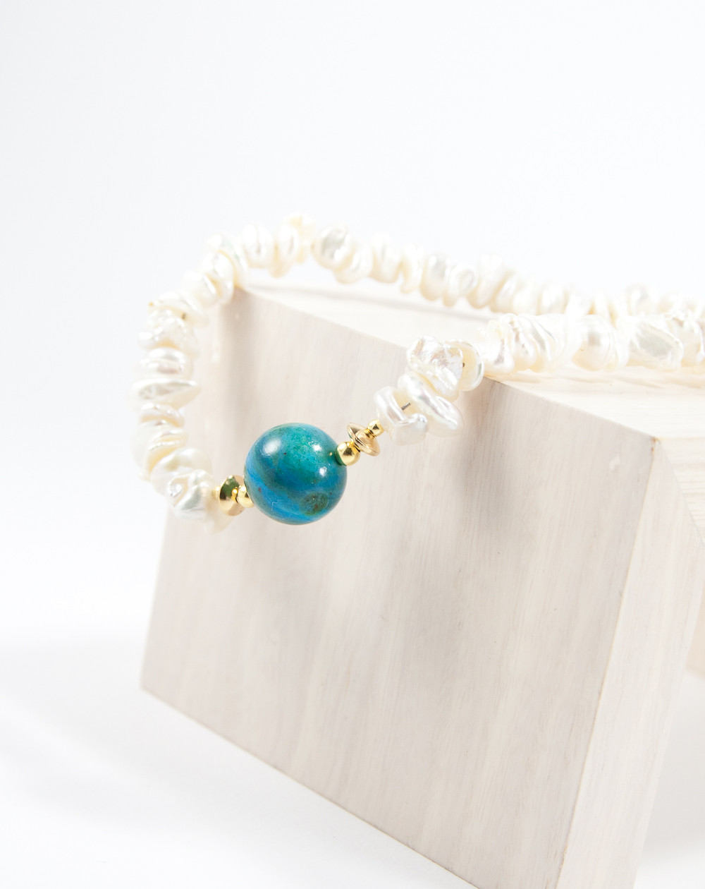 Collier Perles Keshi d'eau douce, Opale des Andes. Sanuk Création. Bayonne