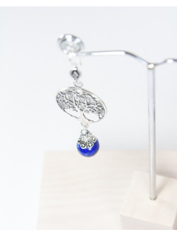 Boucles d'oreilles arbre de vie, Lapis Lazuli, Sanuk Bayonne