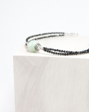 Bracelet double en Jade de Birmanie et Spinelle noir, Collection épure