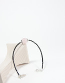 Bracelet Signature Spinelle noir et Quartz Rose, Sanuk Création