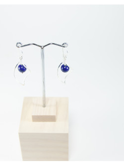 Boucles d'oreilles vrille en Lapis lazuli