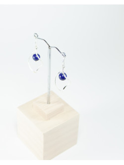 Boucles d'oreilles vrille en Lapis lazuli, Sanuk Création