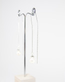 Boucles d'oreilles double chaine en perle d'eau douce, Sanuk Création, Bayonne