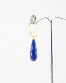 Boucles d'oreilles plaqué or, gouttes de  Lapis Lazuli, Sanuk Création