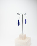 Boucles d'oreilles en Lapis Lazuli, Argent brossé, Sanuk Création