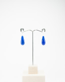 Boucles d'oreilles en gouttes de Lapis Lazuli, argent brossé, Sanuk Création