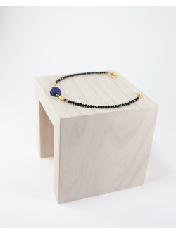 Bracelet Spinelle Scarabée Lapis Lazuli, Collection Khépri, Sanuk Création