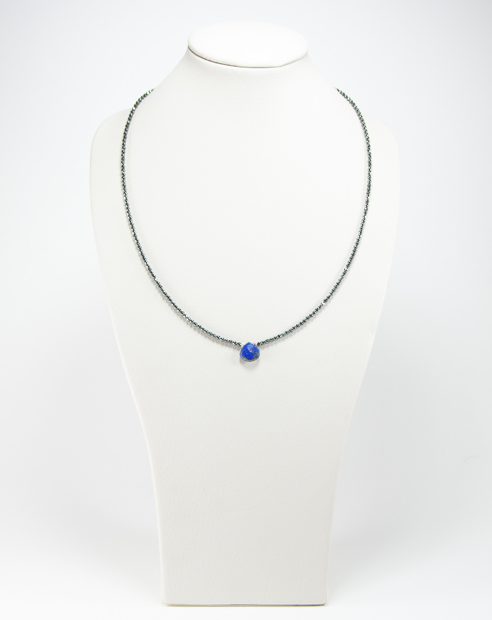 Collier Hématite goutte de Lapis Lazuli, Sanuk Création