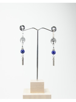 Boucles d'oreilles arbre de vie Lapis Lazuli, Sanuk création