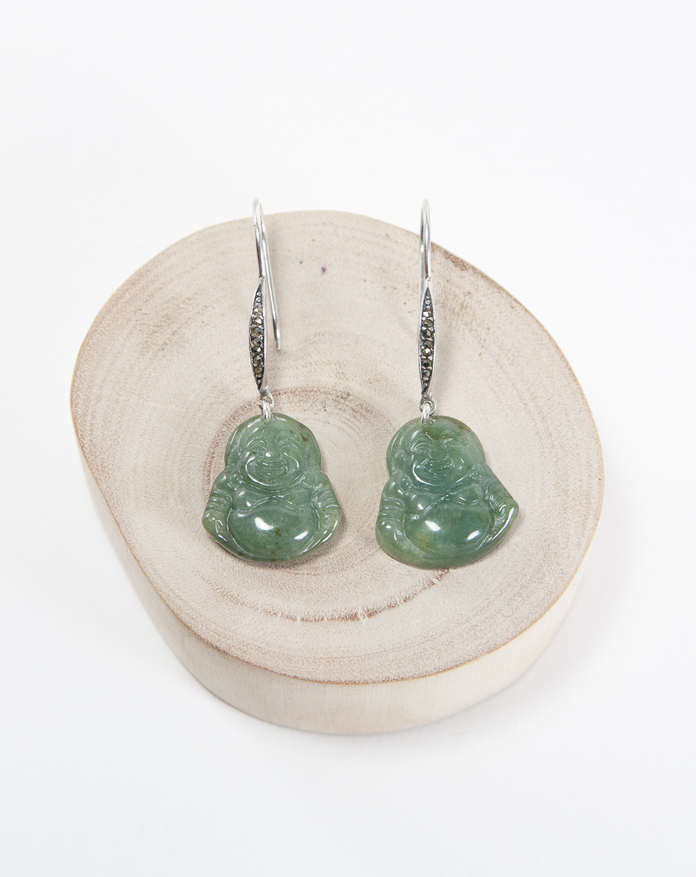 Boucles d'oreilles Bouddha Jade, Sanuk Création