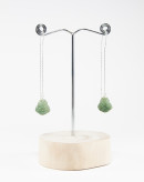 Boucles d'oreilles double chaine Bouddha en Jade, Sanuk Création