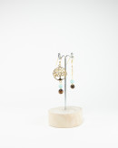 Boucles d'oreilles arbre de vie Oeil de tigre, Larimar, Collection Kimua. Sanuk Création