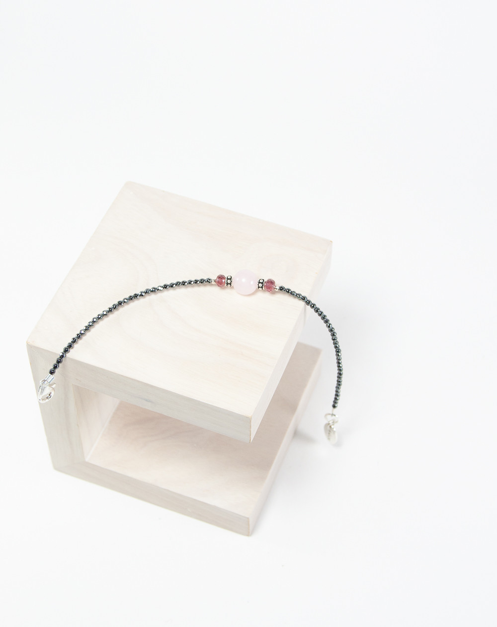 Bracelet en Quartz rose Grenat, Créateurs Français, Sanuk Création
