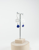 Boucles d'oreille Fleur de Lotus Lapis Lazuli, Collection Dokbua, Sanuk Création