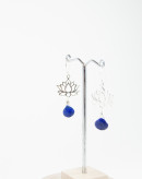 Boucles d'oreille Fleur de Lotus Lapis Lazuli, Collection Dokbua, Sanuk Création