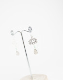 Boucles d'oreilles Fleur de Lotus Quartz Fumé, Collection Dokbua, Sanuk Création